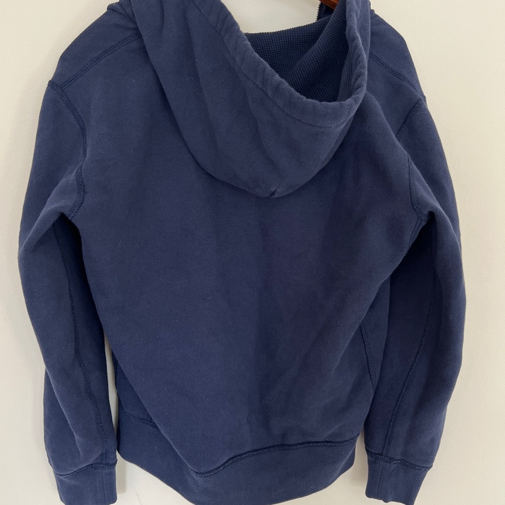 Ralph Lauren Navy Zip-Up Hoodie Small Yellow Polo Logo - Picture 6 of 7